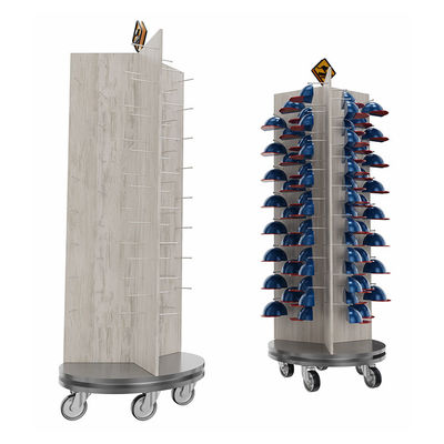 गुणवत्ता  Three Sided Rotating Display Stand Cap Display Stand With Customized Logo कारखाना